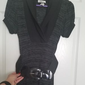 Fitted Dress with Belt